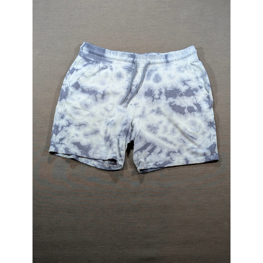 Old Navy Men Tie Dye Sweat Shorts Size Medium Blue White Drawstring Pockets